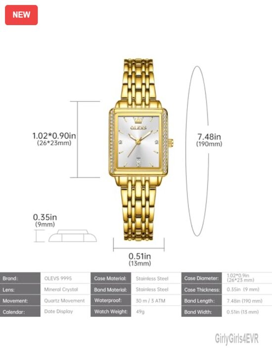 Small Square Face Diamond Decorated Ladies Watch, Luxury Analog Quartz Dress main image 6
